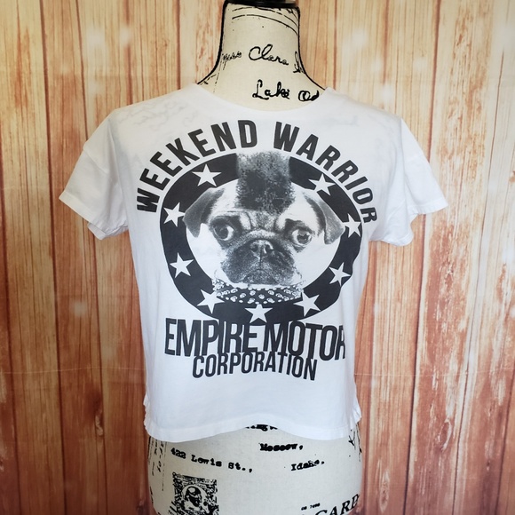 Zara Trafaluc Crop Top Weekend Warrior Graphic Sml - Picture 2 of 4